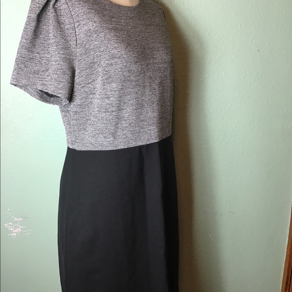Loft women’s black/gray back zip dress size 12 - Picture 4 of 6